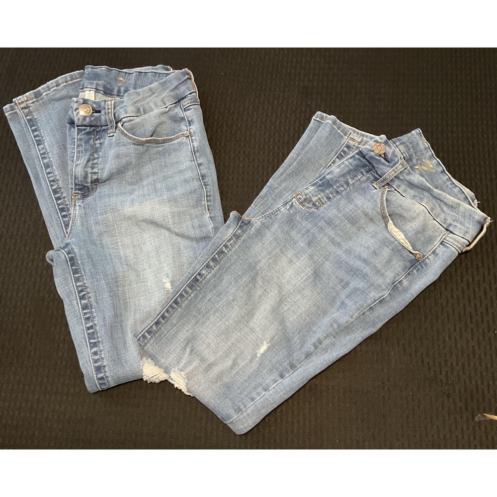 Lot Of 2 Seven7 Jeans Womens 8 Light Wash Tummyless High Rise Skinny Denim